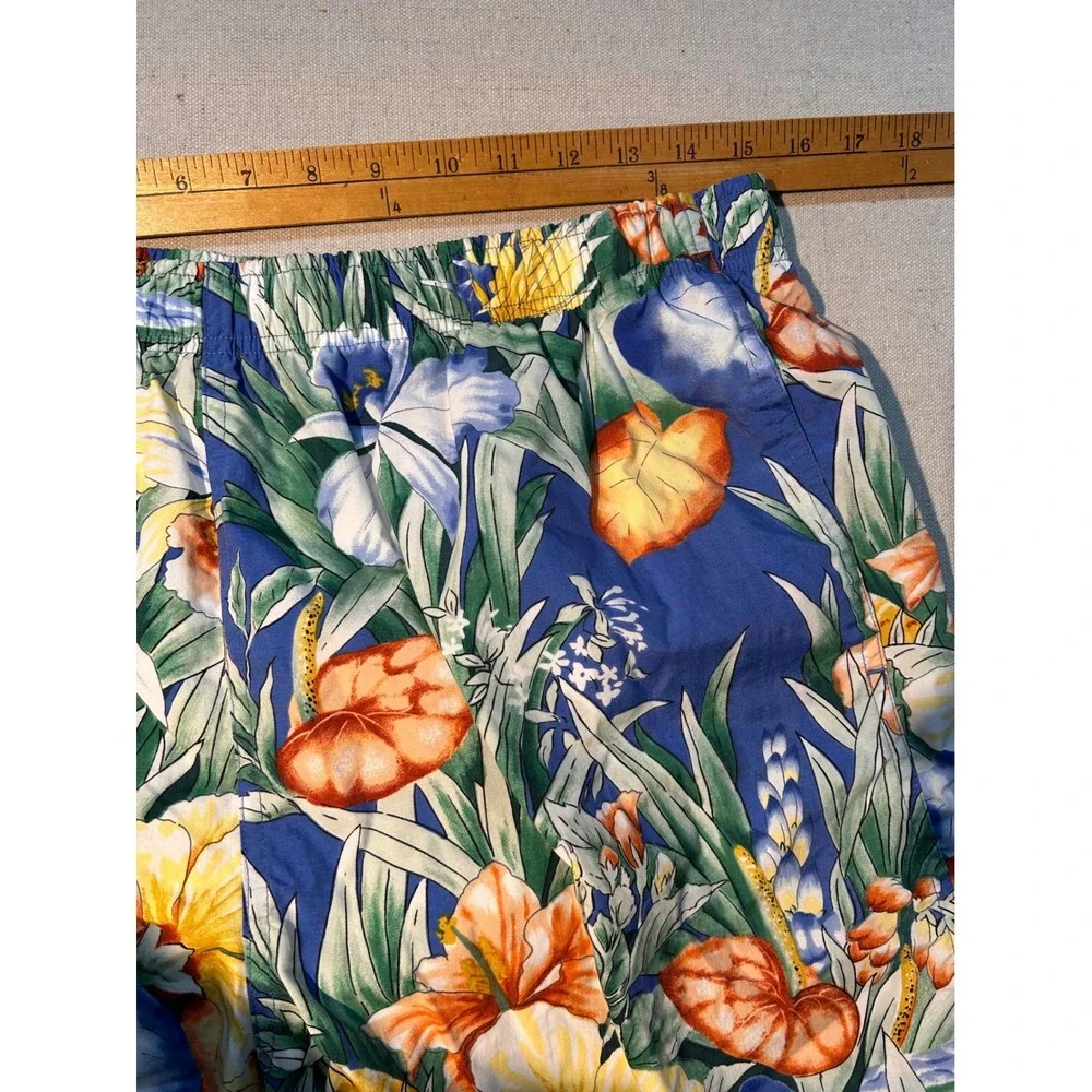 Vintage‎ Polo Sport Ralph Lauren Men's  Large Floral Swim Trunks Mens Blue 90s